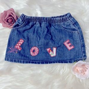 ✨Old Navy 12-18 Months LOVE Embroidered Denim Stretch Skirt✨